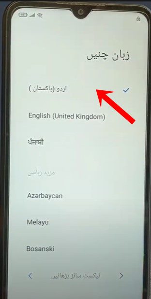 choose language Redmi 9