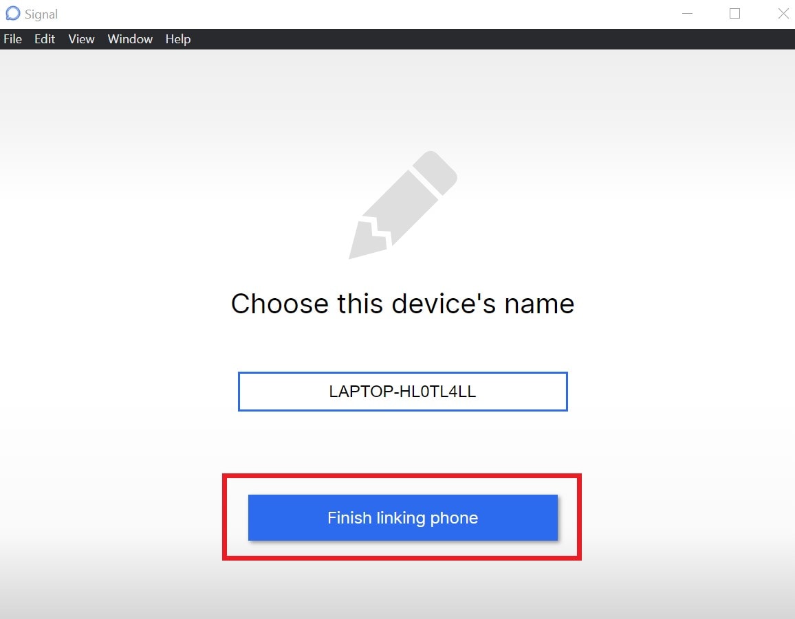 confirm device you are linking to Signal