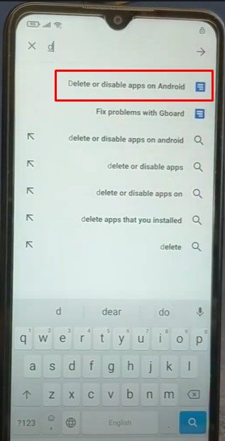 delete disable apps android