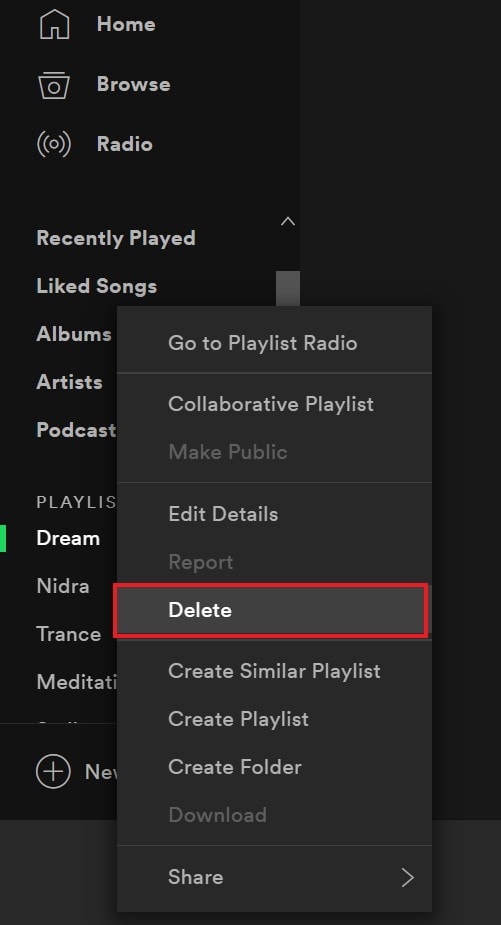 delete songs from a Spotify playlist on desktop