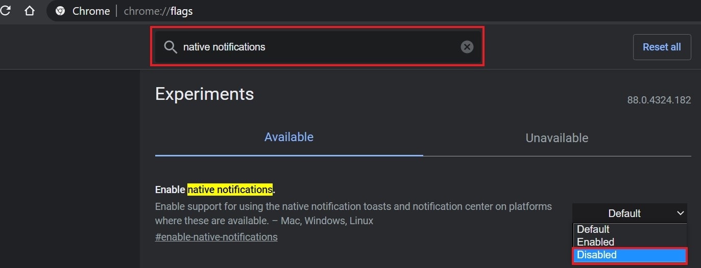 Native notifications on Google Chrome