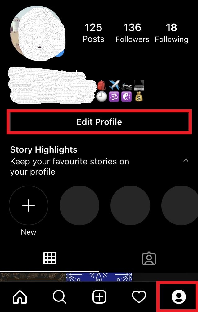 edit Instagram profile to change username