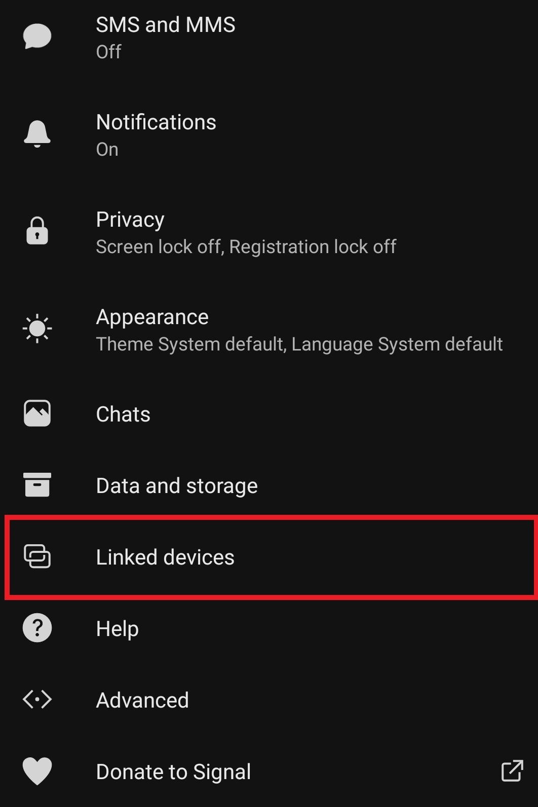 linked devices on Signal