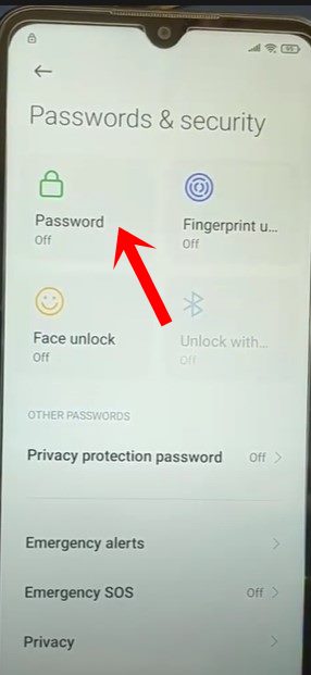 password Redmi 9