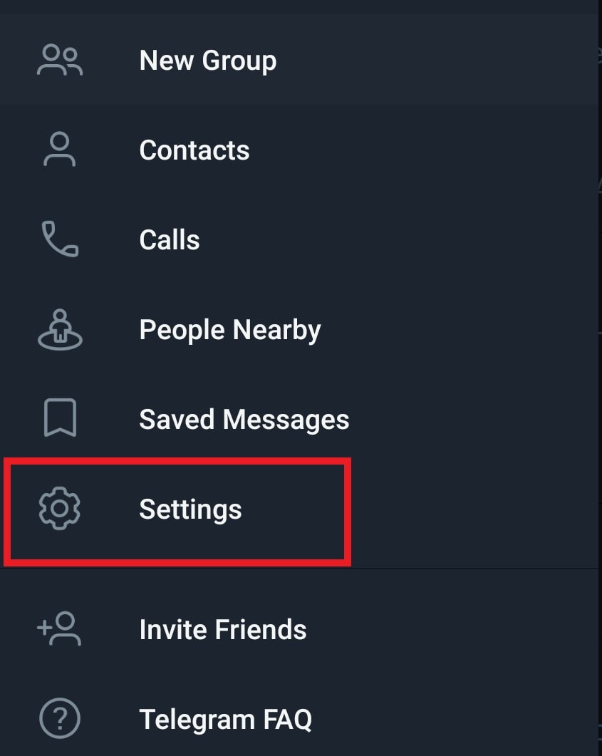 Telegram settings Android