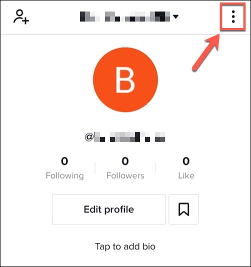 three-dot menu tiktok