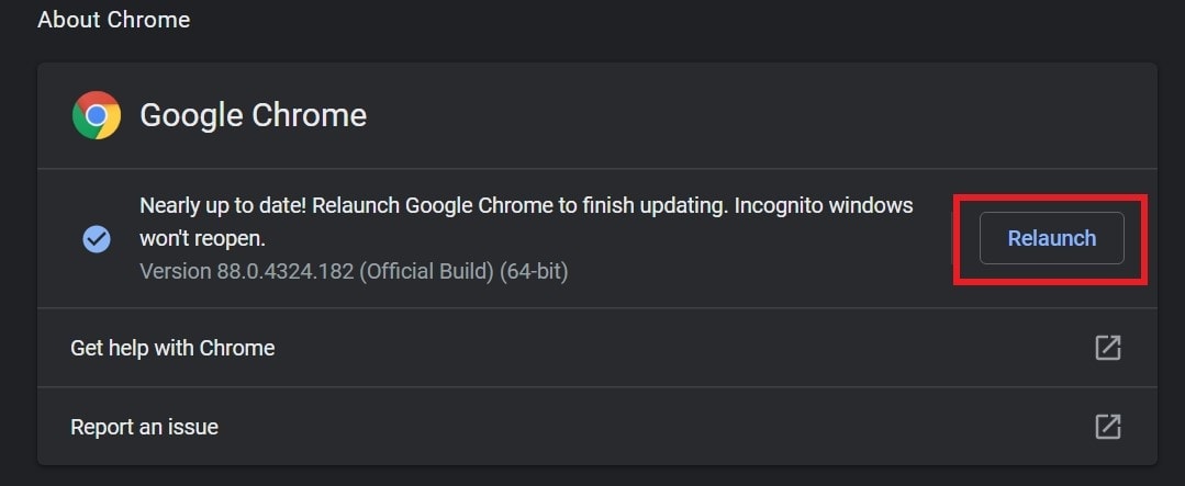 update Google Chrome browser if YouTube videos are not playing
