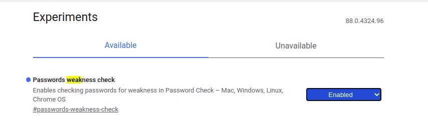 weak passwords in chrome