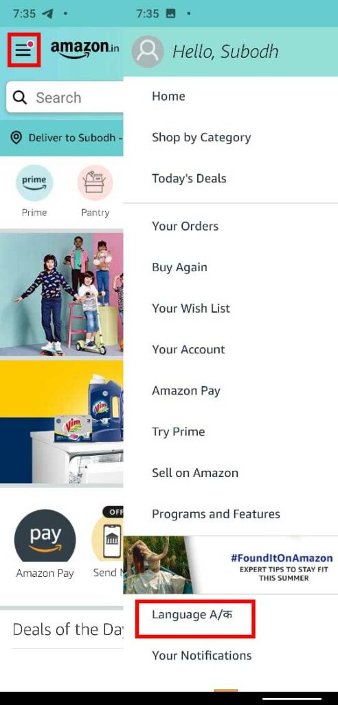 How to Change Language in Amazon App