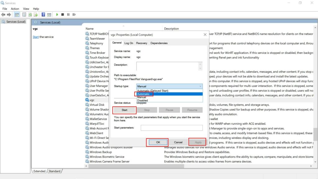 Fix Valorant Error Code 57 on Windows 10