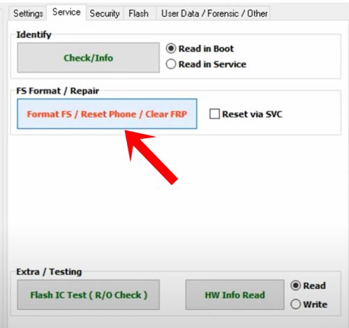 FRP Reset format data