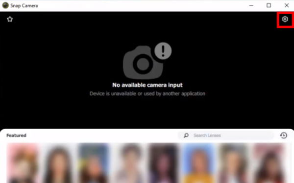 Fix Snap Camera No Available Camera Input