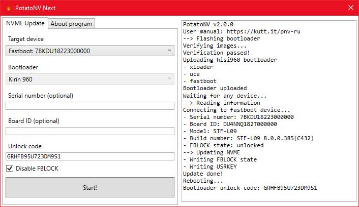 How to Unlock Bootloader on Huawei P Smart 2018 (Fig) Using PotatoNV