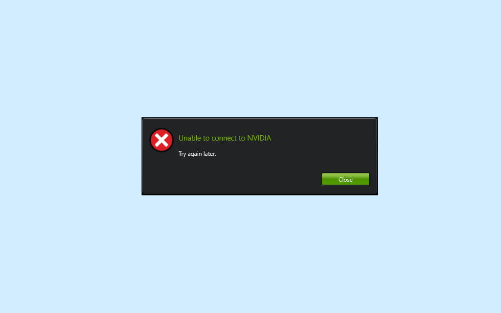 Unable to connect to NVIDIA Error