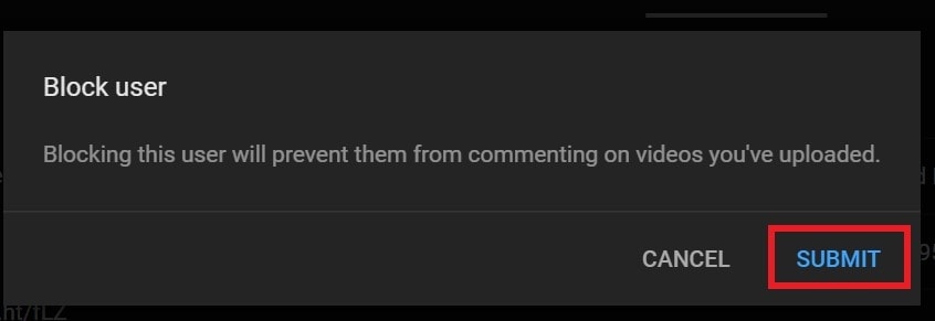 block YouTube channel confirm