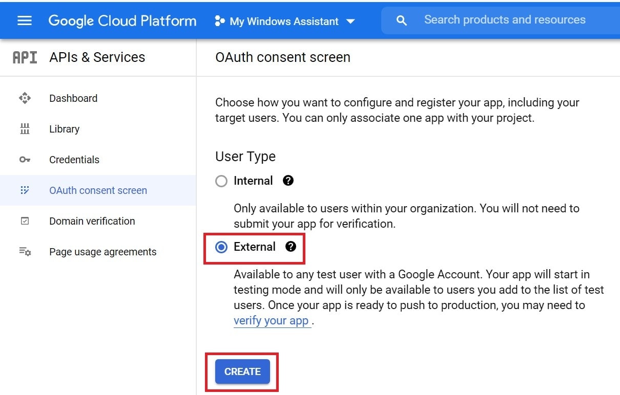 set user type to External