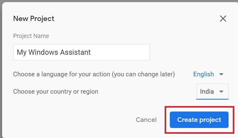 project name Google Assistant