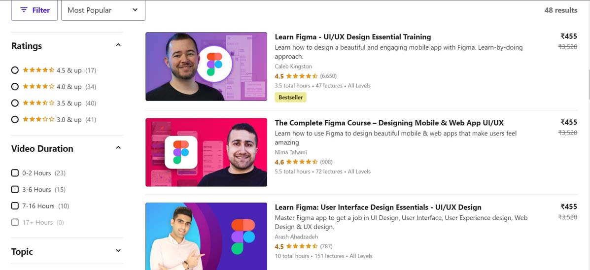 Udemy courses for Figma