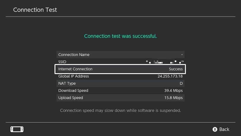 nintendo switch test connection