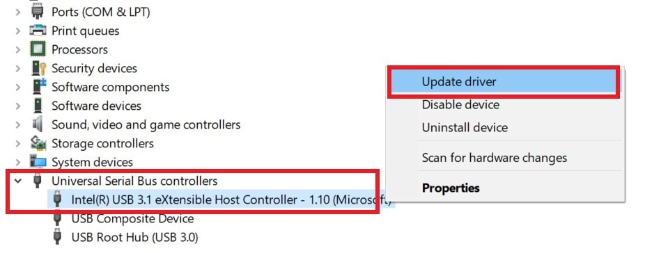 update USB driver