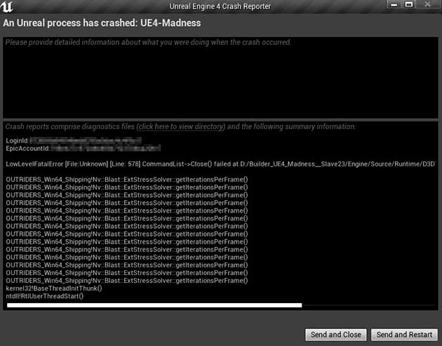 Fix: Outriders Unreal process has crashed: UE4-Madness Error