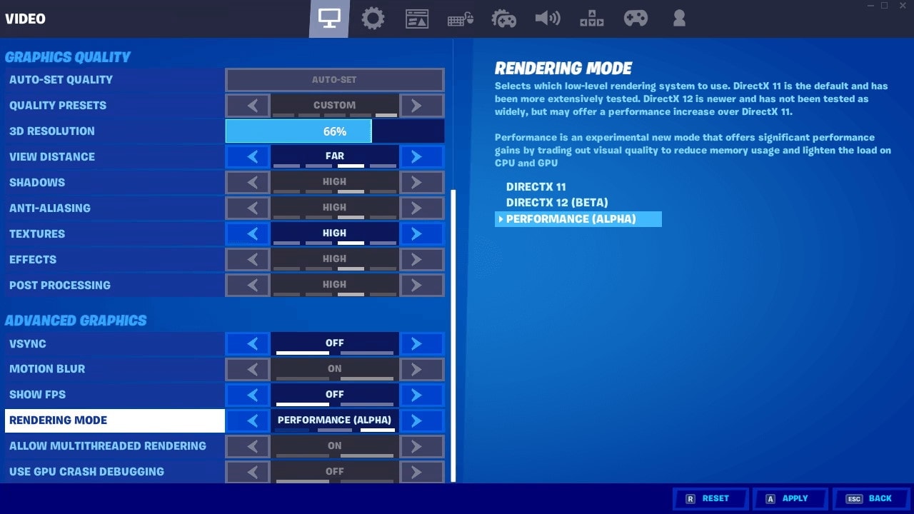 How to Turn on Performance Mode in Fortnite