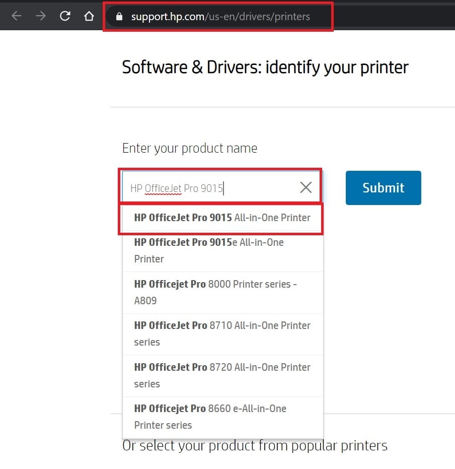 HP Officejet Pro 9015 printer driver update