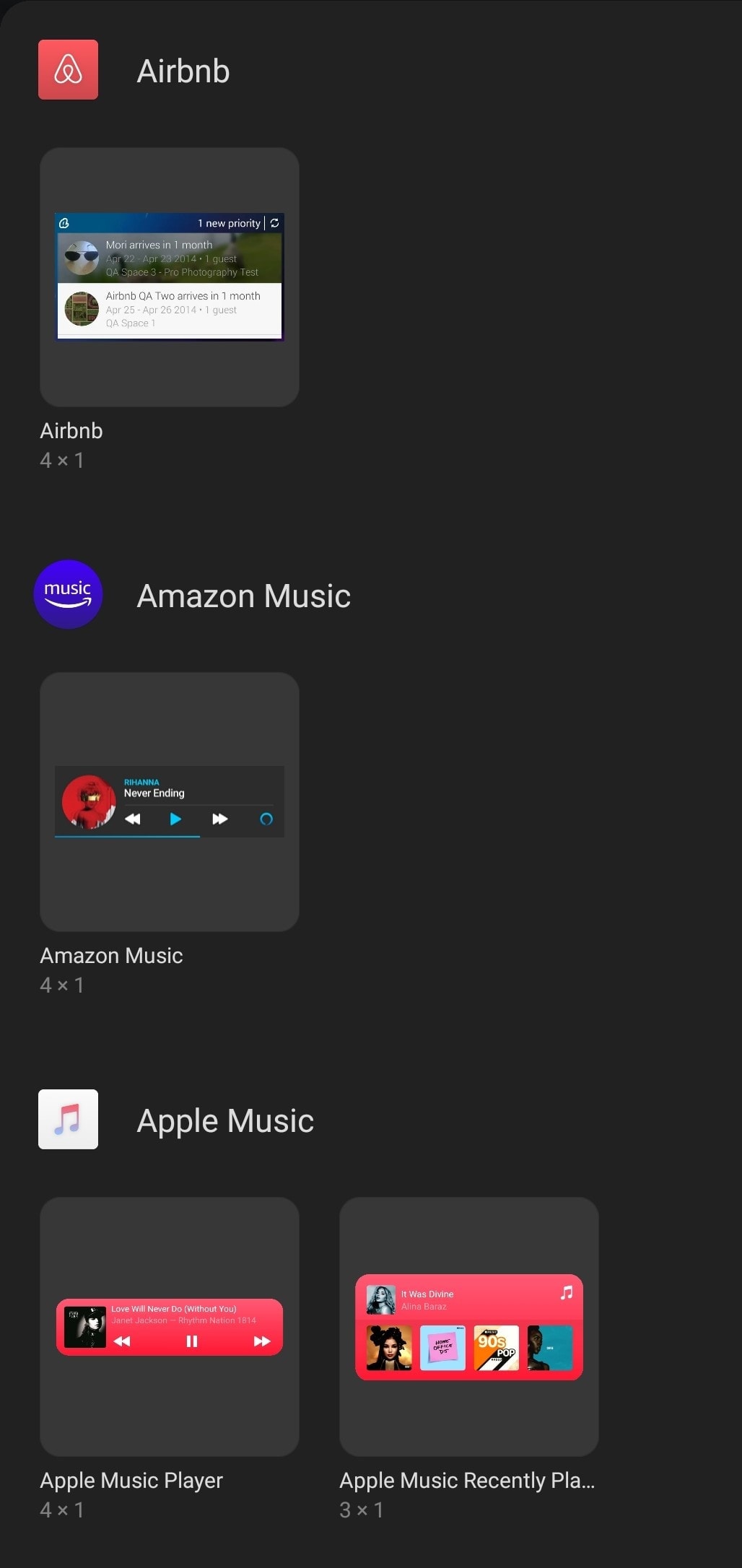 Add Amazon Music widget