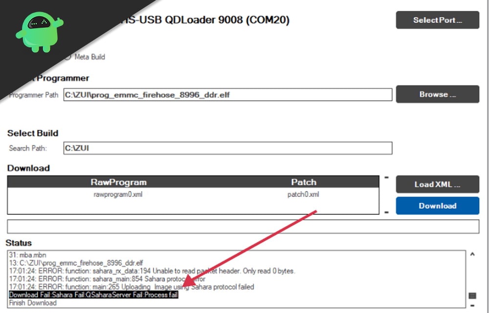 How to Fix Sahara Fail Error in QFIL