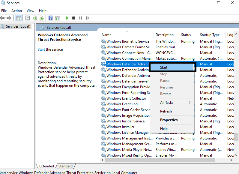 Fix: Windows Defender error code 0x800704ec