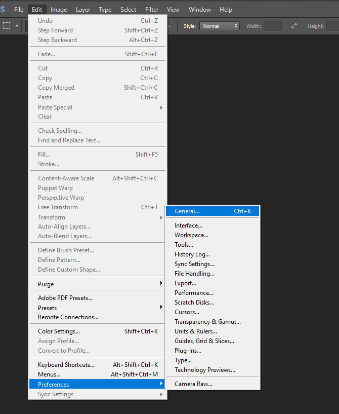 adobe photoshop cs6 reset preferences