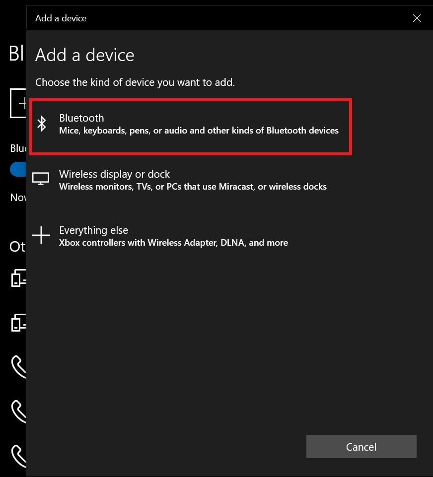 search for Bluetooth devices around Windows PC