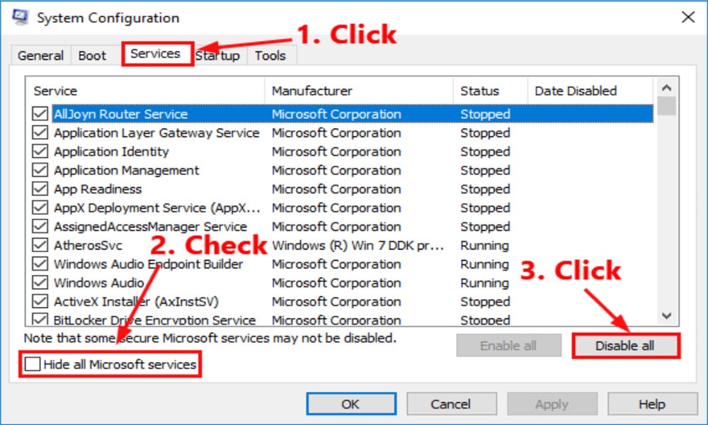 Clean boot to run Fuser