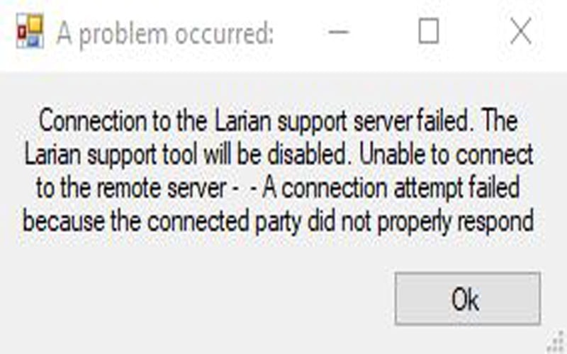 Connection error attempting to