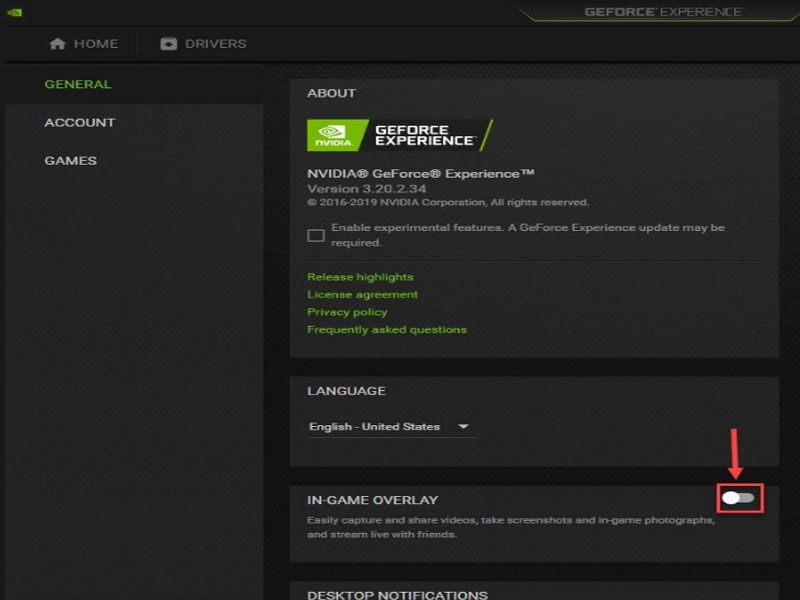 Disable All Overlays for GeForce Experience