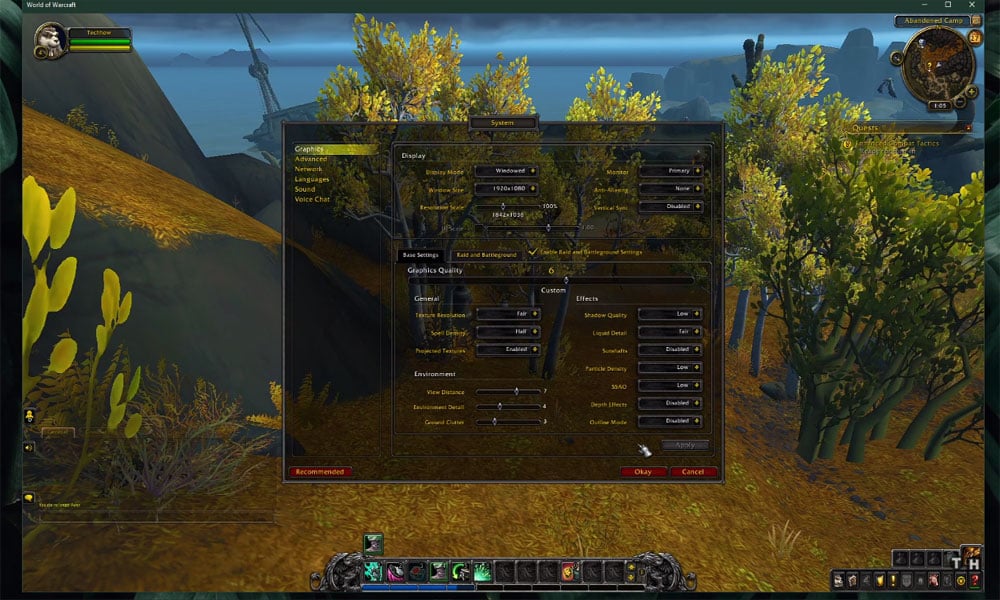 World of Warcraft: in game setting To Fix FPS Drop Issue on PC