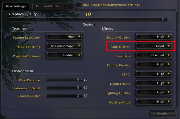 liquid detail settings