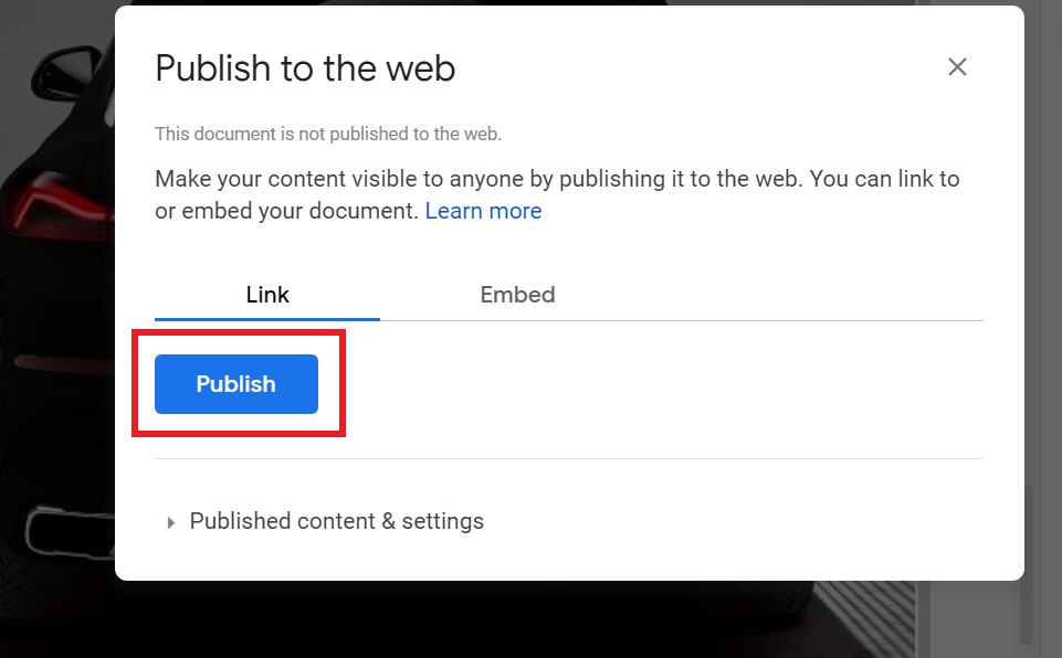 publish google docs