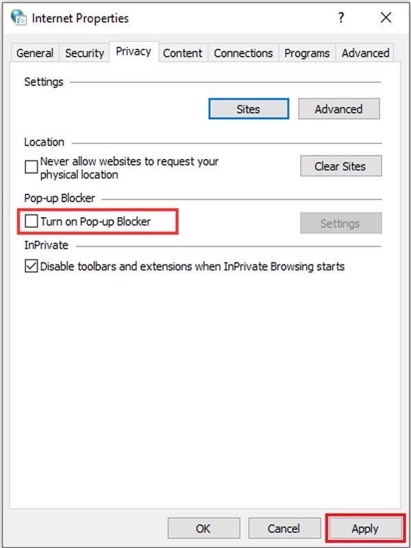 Reset Internet Explorer Settings