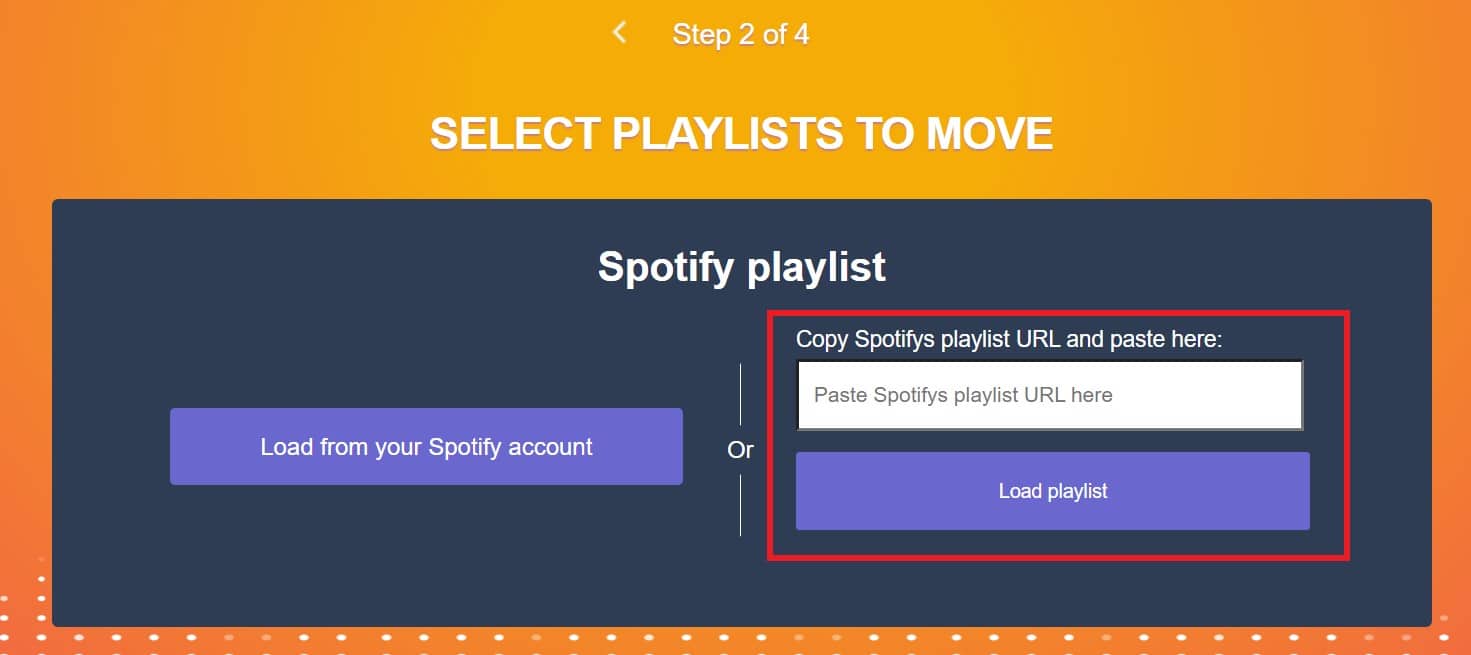 paste Spotify playlists URL to transfer to Apple Music