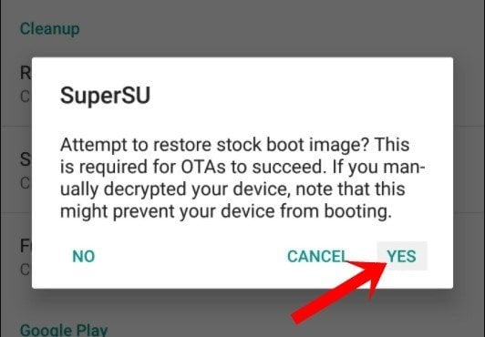 supersu restore stock boot
