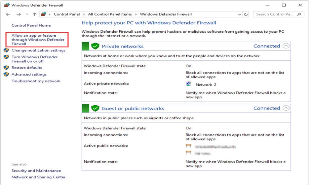 Allow Origin through Windows Defender Firewall