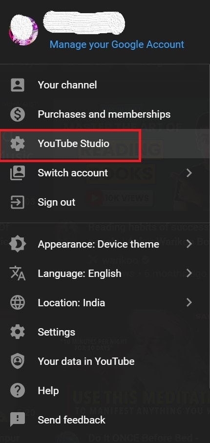 Go to YouTube studio to add subtitle text to video