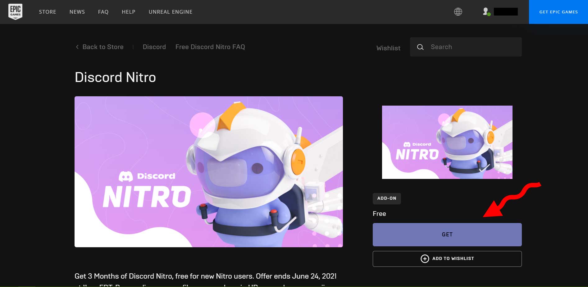 How to Get Discord Nitro for free on Epic Games Store