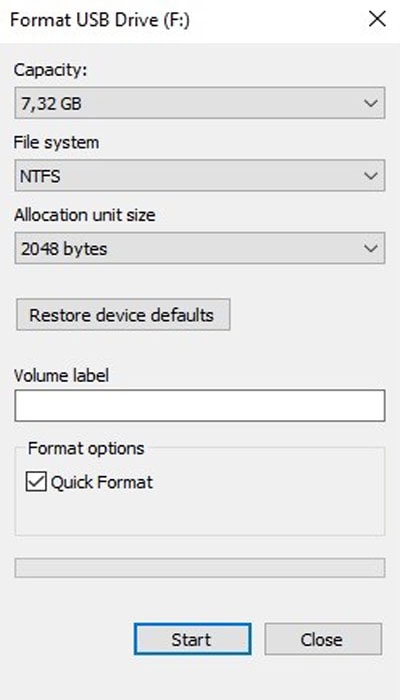 NTFS format 