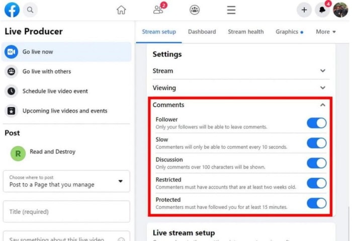 How To Turn off Comments on Facebook Live