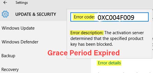 Fix: Windows Activation Error 0XC004F009 | Grace Period Expired