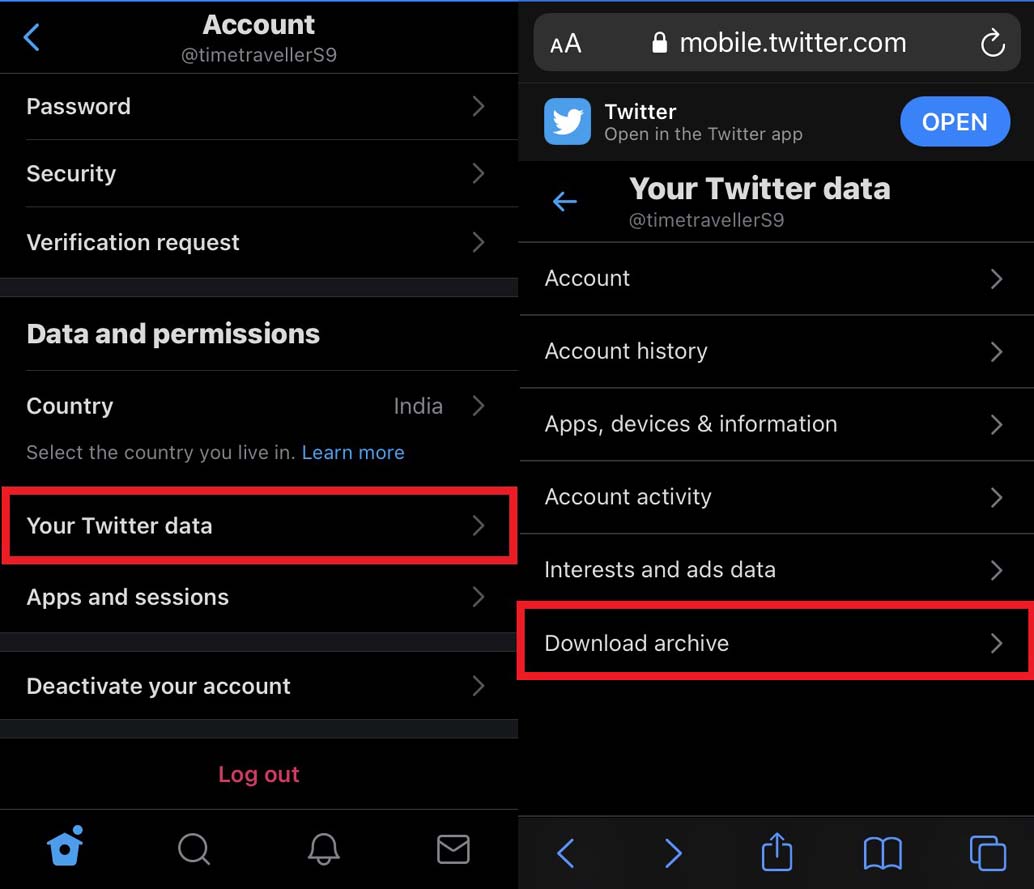 download Twitter data archive