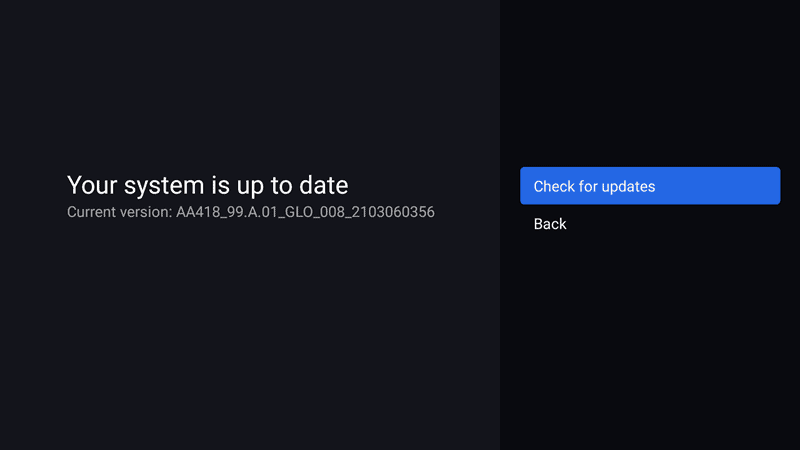oneplus tv check for updates