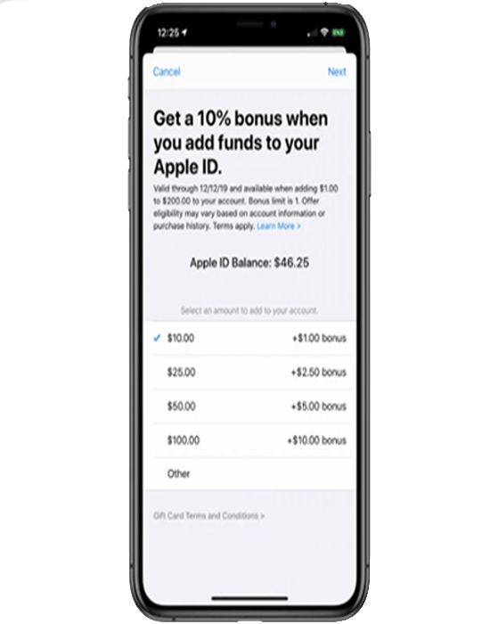 Apple ID Balance or Credits